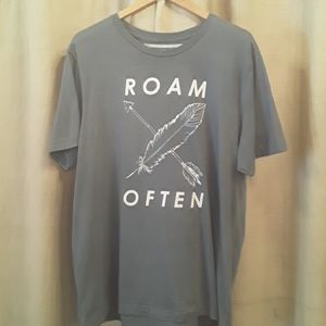 Savidge “roam often” tee w/arrow/feather design